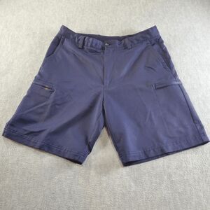 IZOD Golf Shorts Men's 36 Navy Blue Slash Pockets Casual Flat Front Regular Fit